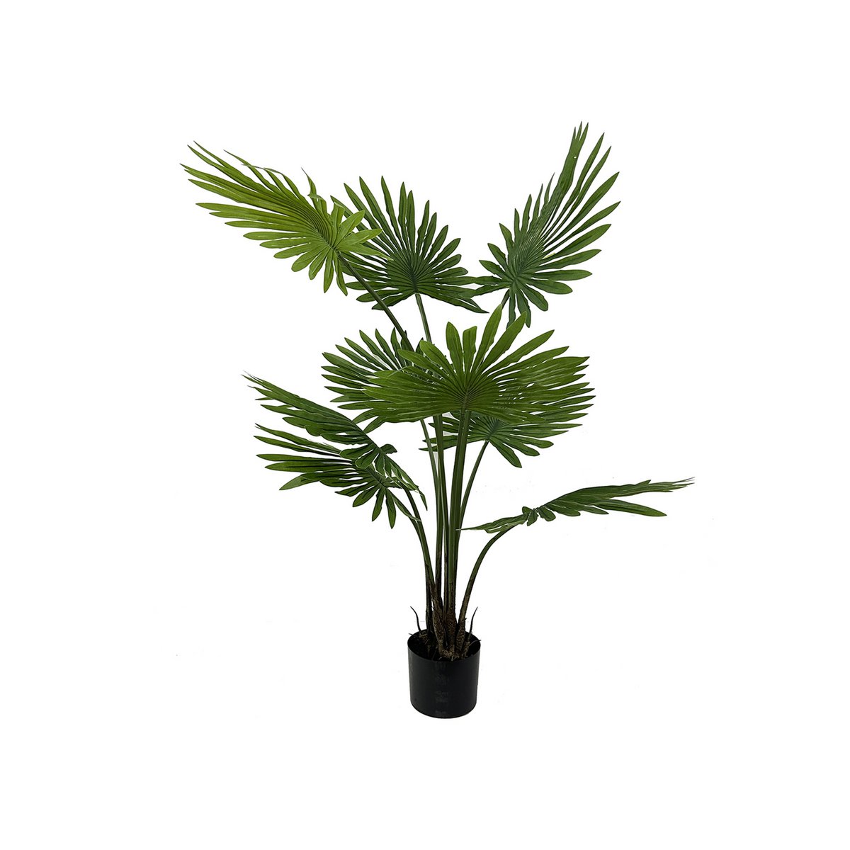 Palmier éventail artificiel de Present Time avec feuilles vertes luxuriantes