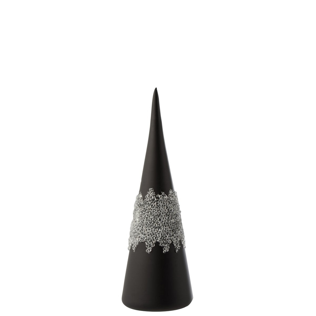 Décoration Cone Diamond Line J-Line en verre noir, design moderne et élégant