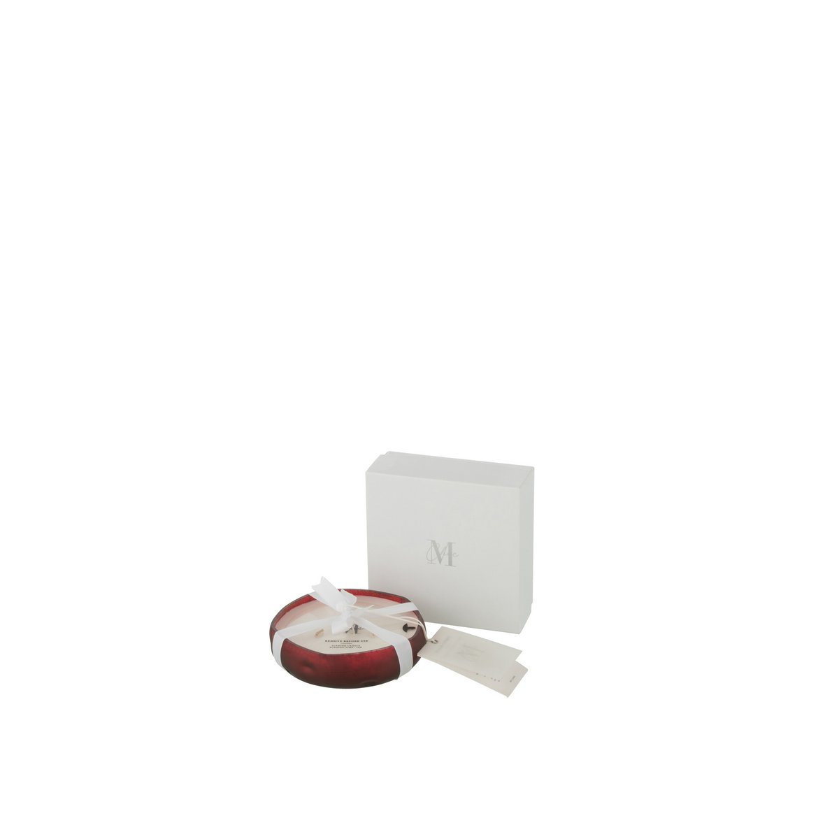 Détail de la bougie parfumée J-Line M-Chic, couleur rouge intense