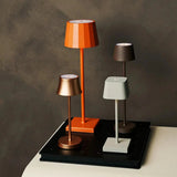 Lot de 4 lampes à poser grises rechargeables avec station