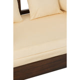 Canapé-lit J-Line Conie - matelas + 4 oreillers - bois - marron foncé