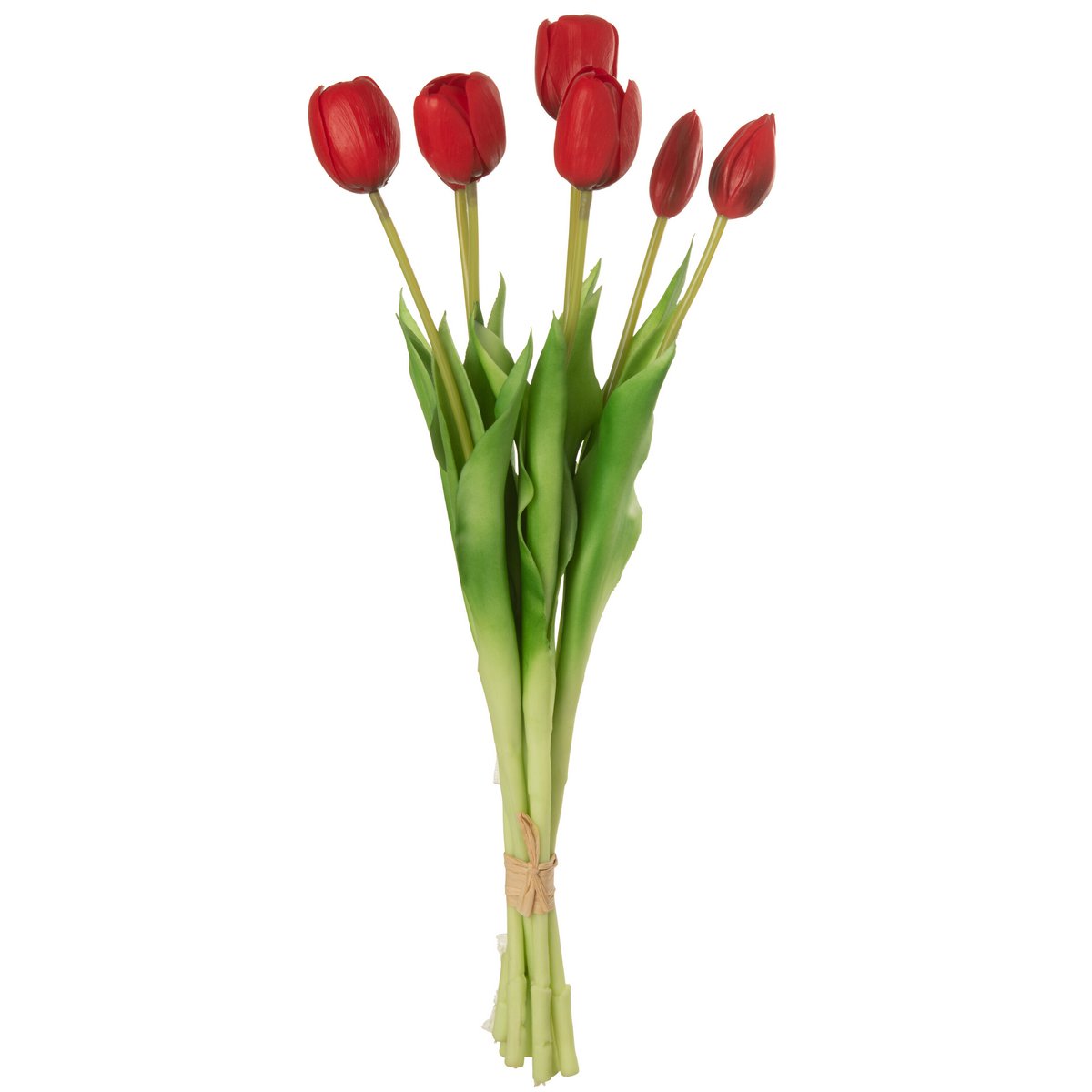 Bouquet de Tulipes J-Line en rouge, 7 pièces, décoration élégante pour intérieur