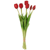 Bouquet de Tulipes J-Line en rouge, 7 pièces, décoration élégante pour intérieur