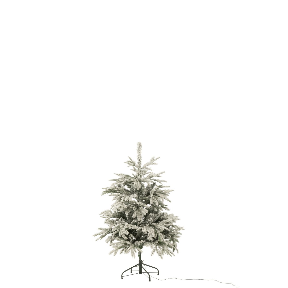 Sapin de Noël J-Line 120 LED Snowy, vert et blanc, décoré avec élégance