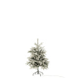 Sapin de Noël J-Line 120 LED Snowy, vert et blanc, décoré avec élégance