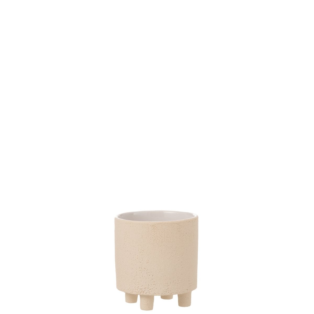 Pot de fleur J-Line Sable en céramique beige, design moderne et élégant