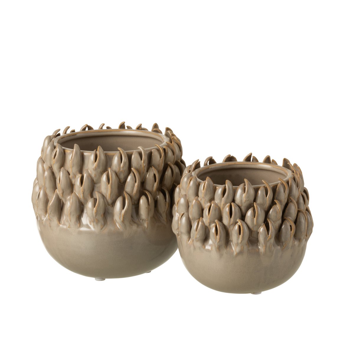 Flowerpot Ibiza, détail de la texture céramique grise
