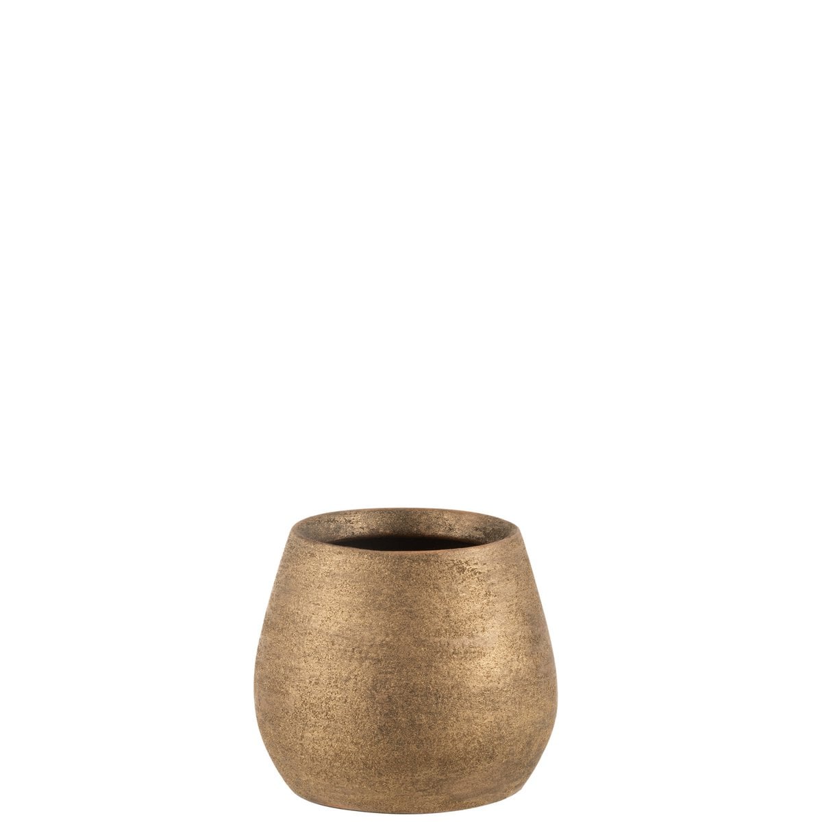 Pot de fleurs J-Line doré, détail de la texture inégale