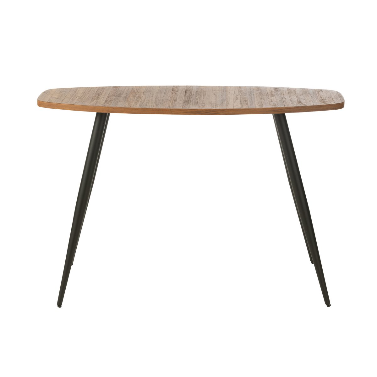 Console J-Line Oval en bois recyclé avec finition naturelle, vue de face
