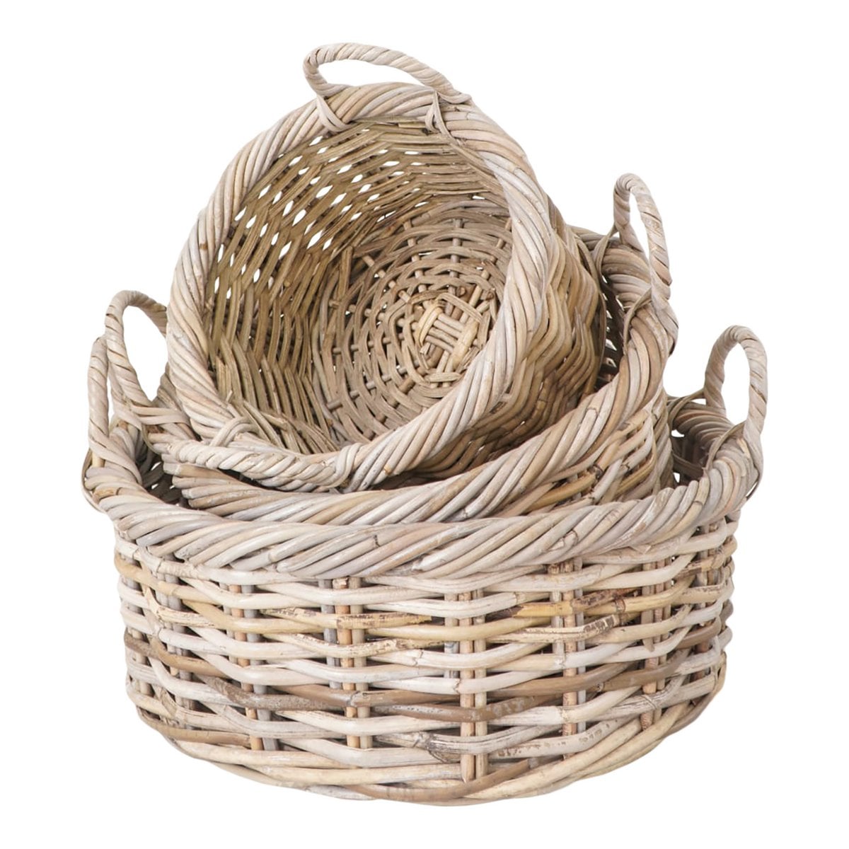 Ensemble de trois paniers Kuta en rotin kubu, tailles variées