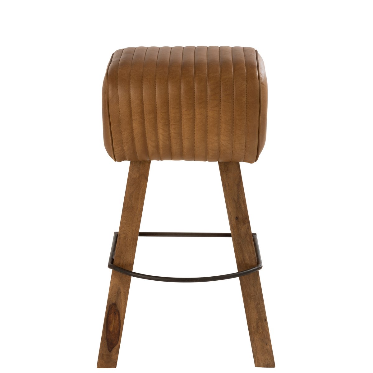 Tabouret J-Line Gym Leader en bois de manguier, vue de face