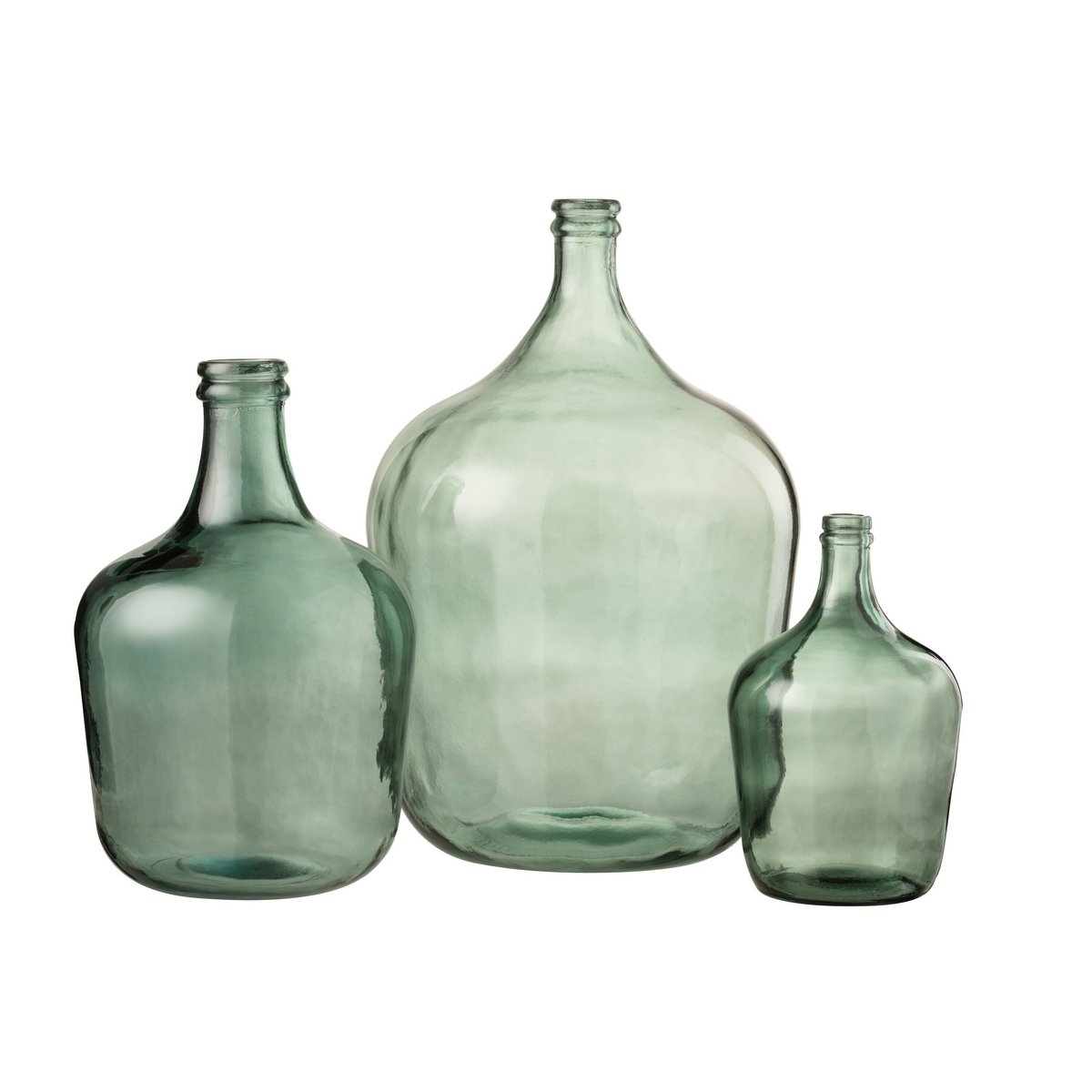 Vase carafe en verre vert J-Line, vue de face