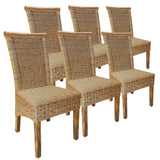 Chaise en rotin ensemble de 6 chaises de salle à manger tabac Perth chaise en osier chaise en rotin durable