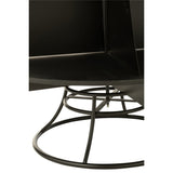 Étagère J-Line en métal noir, vue avant avec objets décoratifs