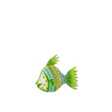 Poisson décoratif J-Line en métal multicolore, design élégant et artistique.
