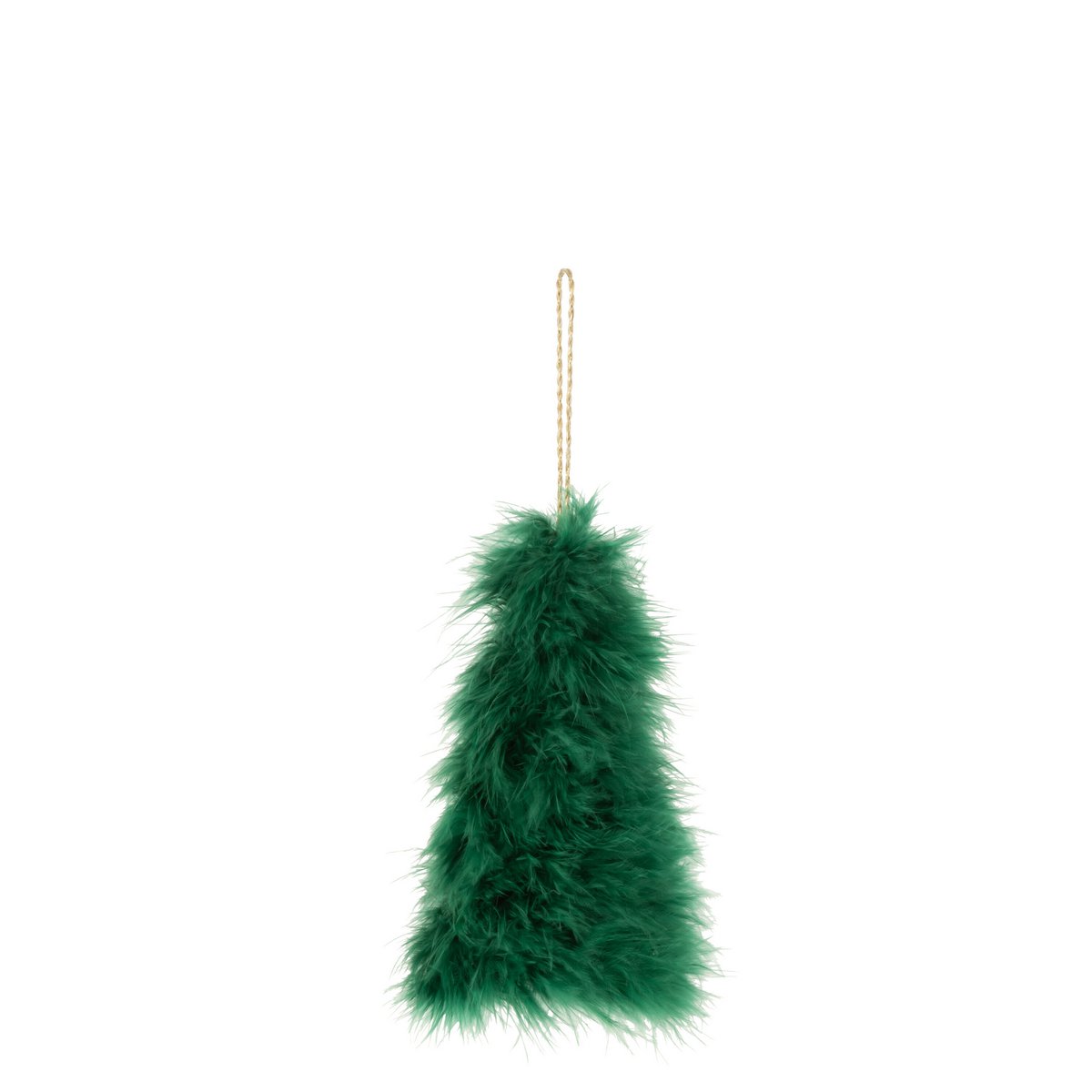 Sapin de Noël suspendu J-Line en plumes vert foncé, élégant et raffiné