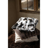 Coussin J-Line Velours côtelé - polyester - chocolat - grand