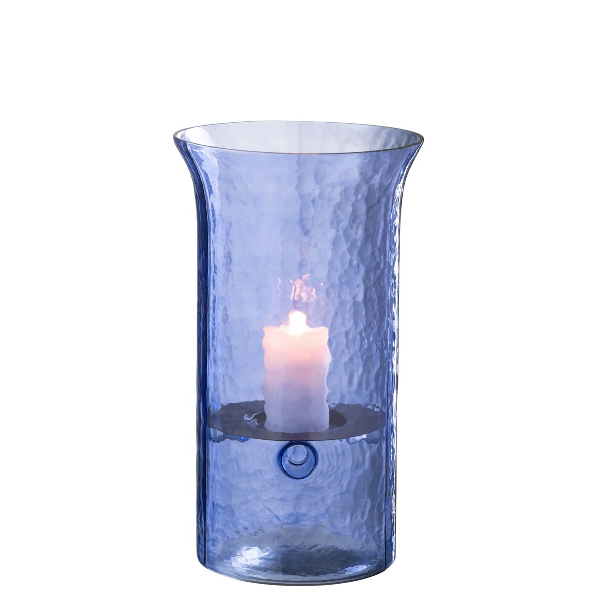 Lanterne J-Line Tarifa Narrow en verre bleu, vue de face