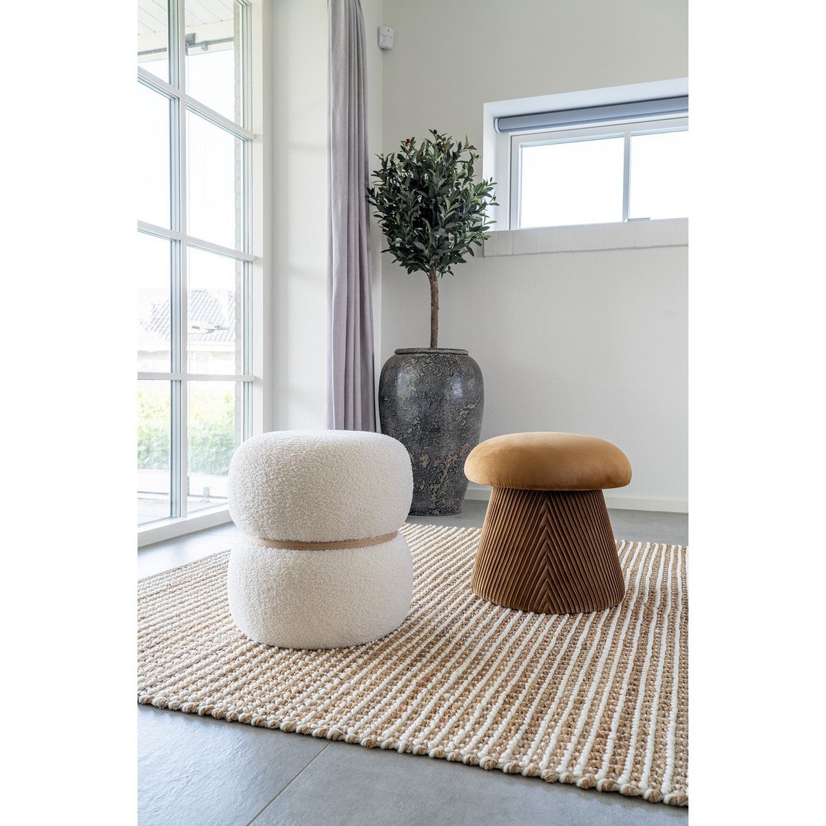 Tapis Avadi - Gros plan sur la texture en laine et jute