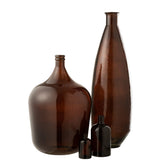 Vase oval J-Line en verre marron, vue de face avec détails de surface