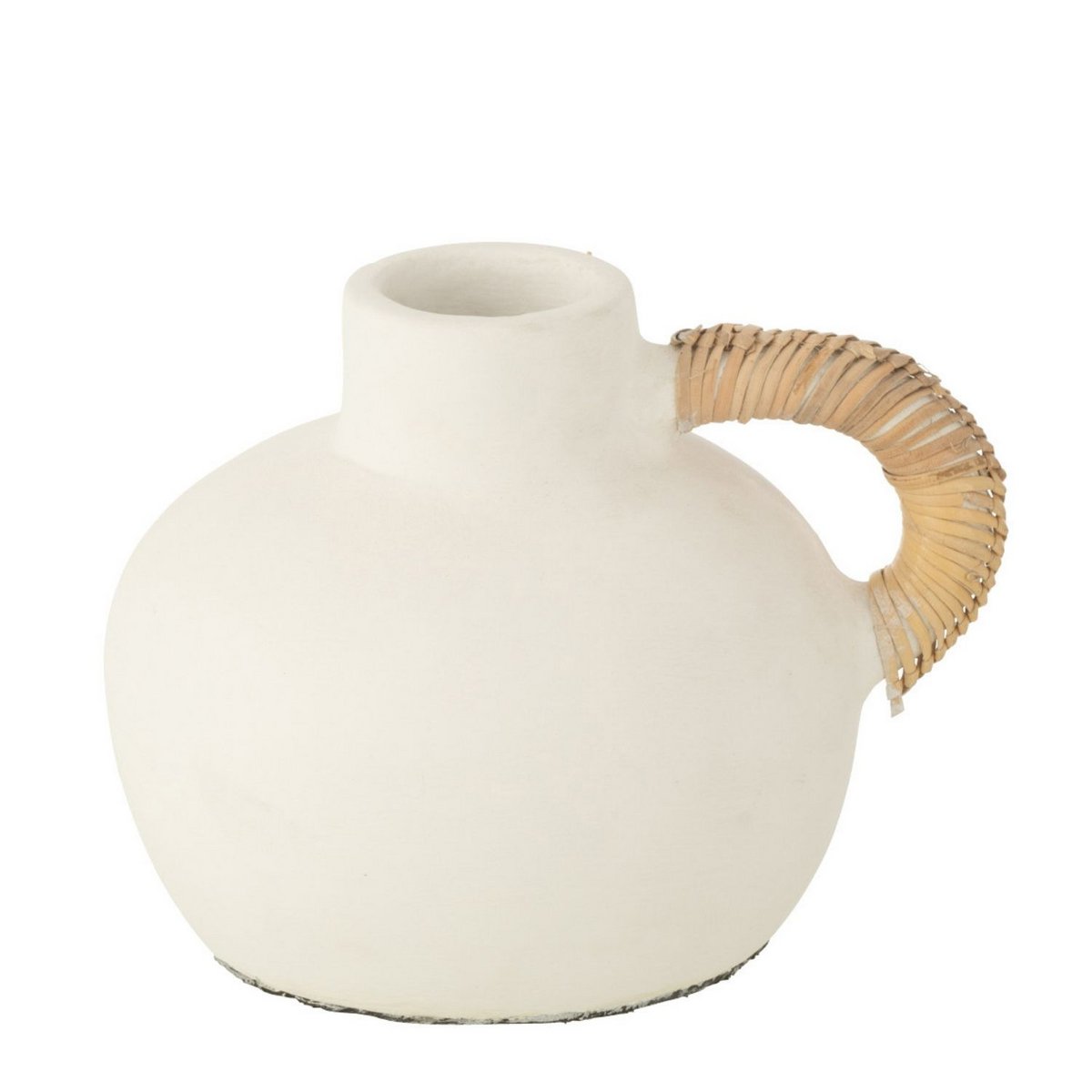 Vase Pot Leo Terracotta J-Line, vue de face, céramique blanche