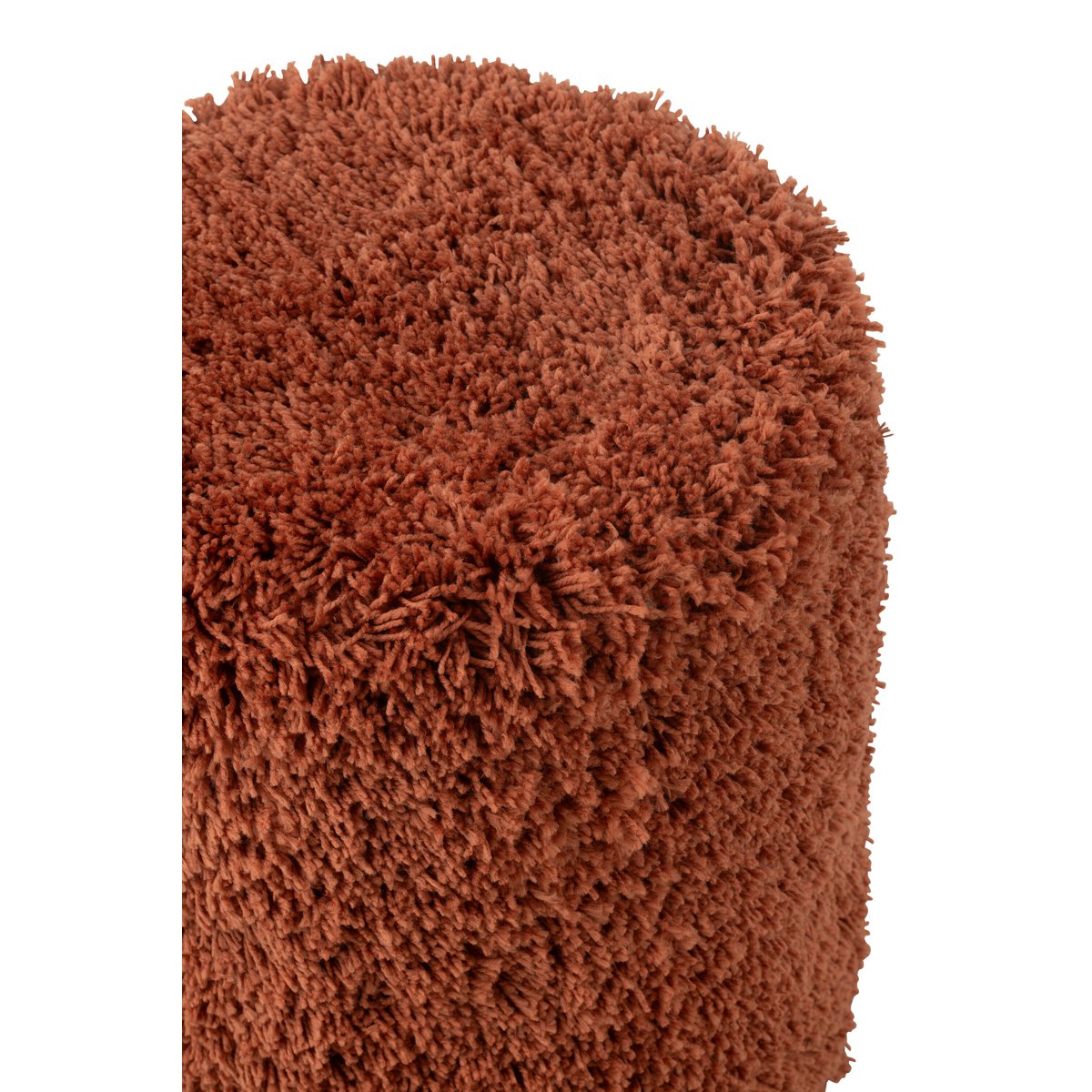 Pouf Cylindre Fluffy Cuivre de J-Line - Vue latérale