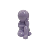 Statue Amigo Rêveur Moyen en polyresine mauve de face, design moderne