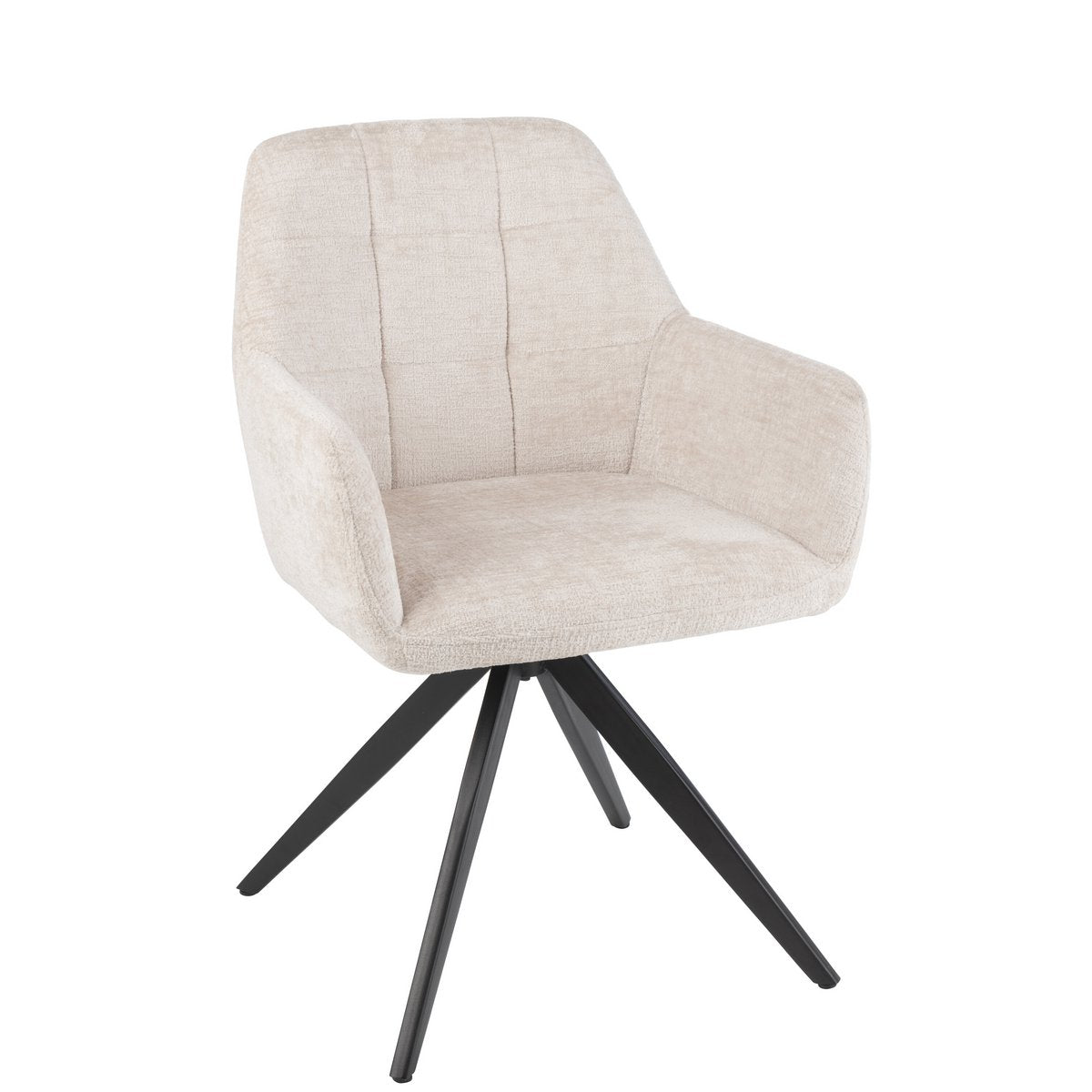 Chaise J-Line Louna en ivoire avec design moderne et épuré