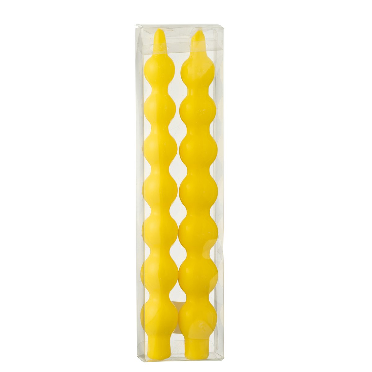 Coffret de 2 bougies J-Line en gourde jaune fluo, design moderne