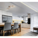 Le plafond de 5 LED "Josefa", lampe au plafond en métal et le verre en acier inoxydable, avec des lampes filamentaires de version E14 incluses, pour le salon, la salle à manger, le couloir ou le couloir 61 x 36 x 21 cm