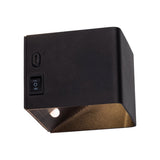 Cordy Wall Light "cube" magnétiquement, env. 10 x 10 cm, en métal noir, avec capteur de mouvement