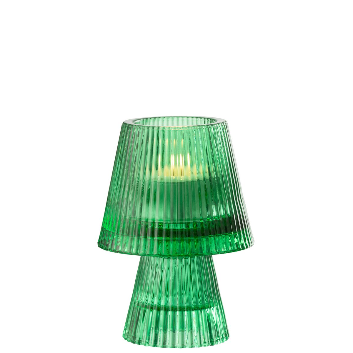 Photophore J-Line Hat en verre vert - détail de la texture