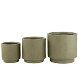 Pots de fleurs J-Line Misty - céramique - vert - lot de 3 - Ø 37 cm