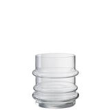 Détail du verre transparent du vase J-Line
