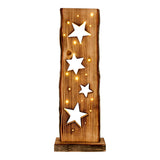 LED WOOD-DECOLUM Lune / étoiles de 60 cm de haut de Noël de haut en bois avec des LED fermement intégrées