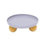 Plateau Double Funky Rond en métal mauve avec pieds sphériques