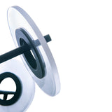 Suspension LED Discus en métal noir et plastique blanc