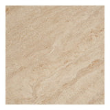 Annecy Table d'appoint, plateau céramique/acier, travertin/sable, ø50x56 cm