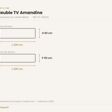 Dimensions du meuble TV Amandine Castle Line — 220 x 50 x 60 cm