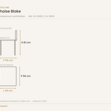 Dimensions de la chaise Blake Castle Line — 49 × 56 × 81 cm, assise 51 cm