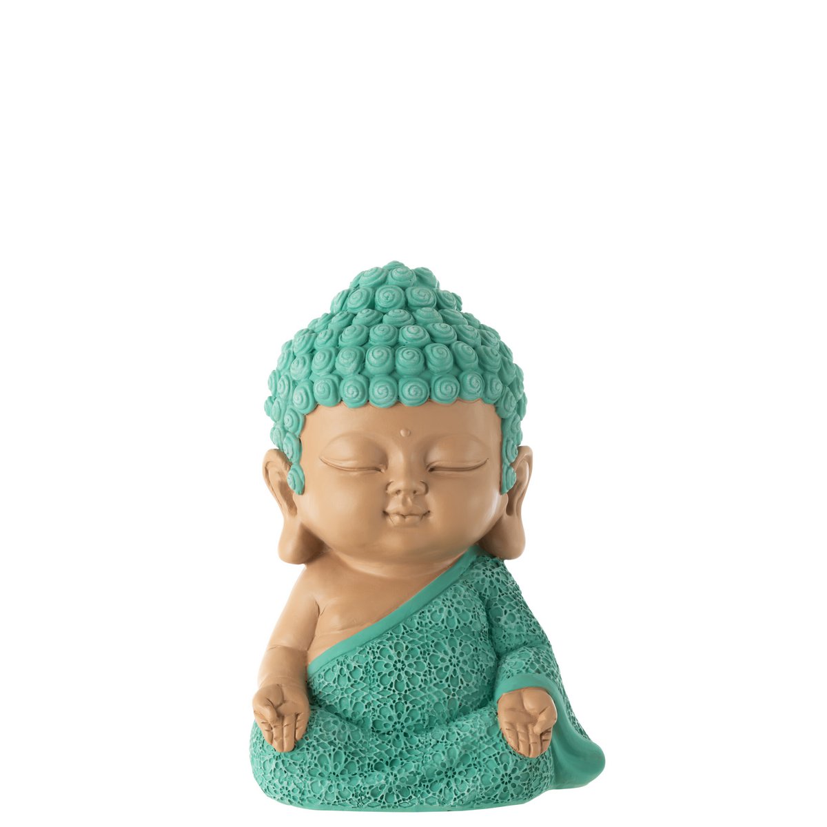 Figurine J-Line Moine Zen sur étagère, décoration moderne