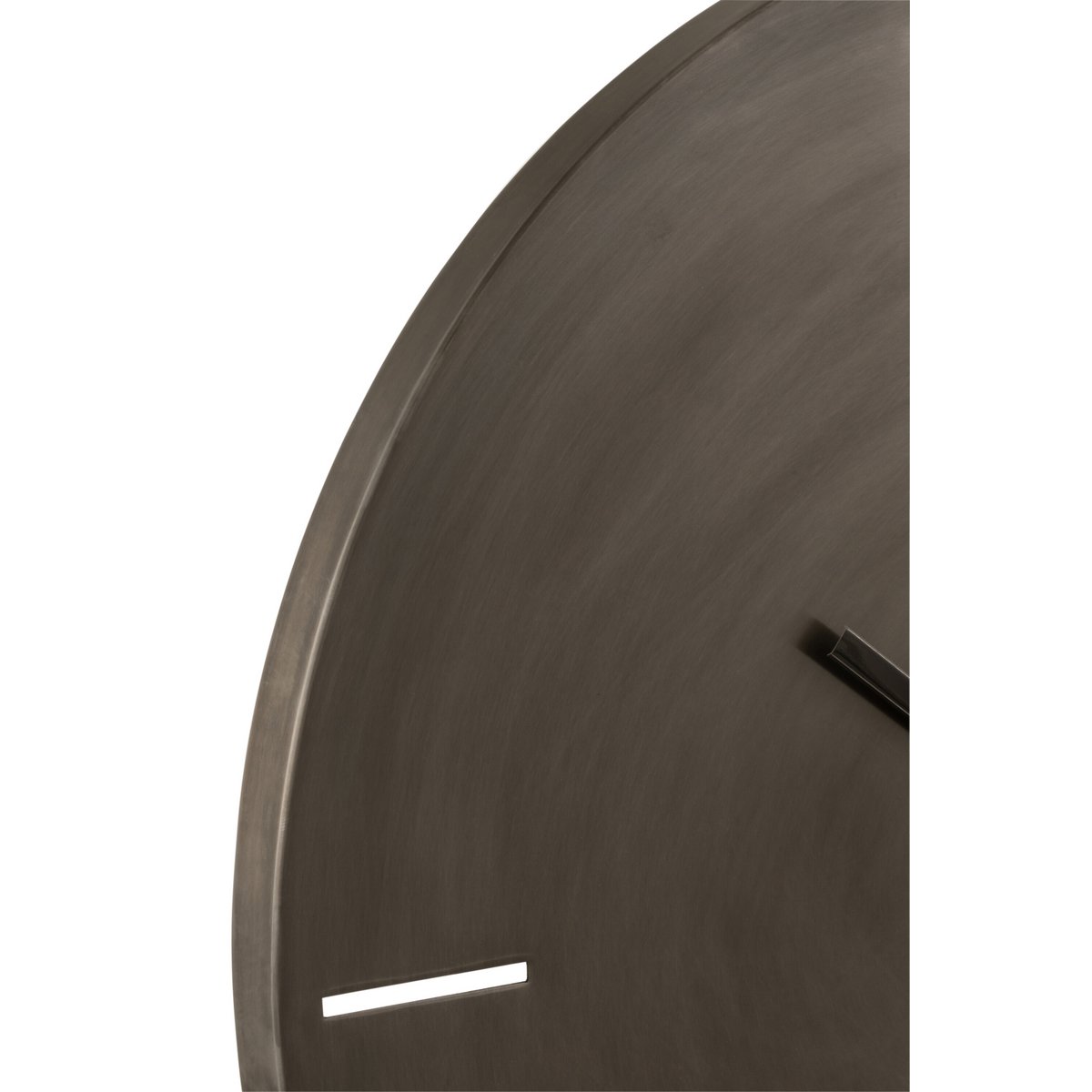 Horloge murale J-Line en métal gris foncé, vue de face