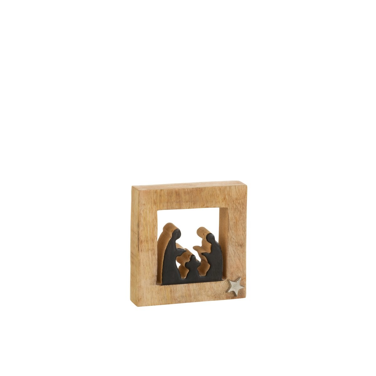 Lit de Bébé J-Line en Bois Noir et Naturel, design élégant et classique