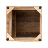 Colonne fleurie 27x27 H50 ou 73cm tabouret fleur bois plante pied table d'appoint carré bois manguier