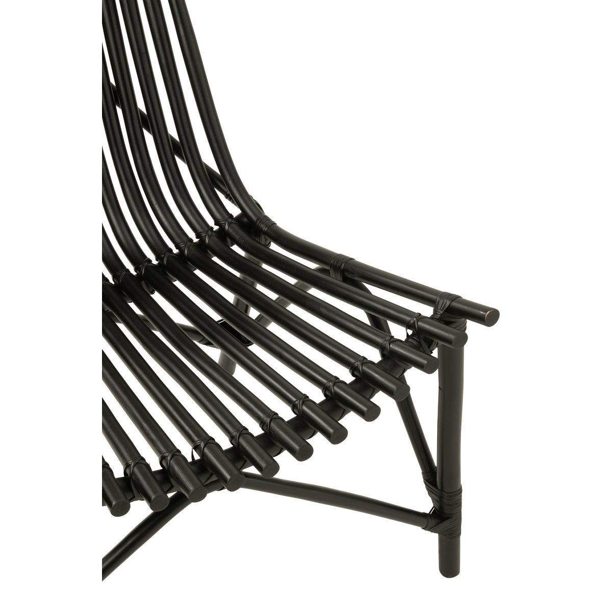 Chaise J-Line en rotin noir avec coussin