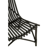 Chaise J-Line en rotin noir avec coussin