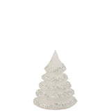Sapin de Noël J-Line en verre avec paillettes blanches et argentées, petit modèle