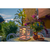 LED DÉCORATIVE Solar à LED "Hilda", 12,3 x 12,3 cm, 20 cm de haut, en plastique de haute qualité, finition en marbre brun-beige, LED intégrée, blanc chaud
