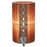 Lampe de table en tissu "Sheryl" en métal, plastique et textile en marron, E14