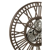 Détail des chiffres romains sur l'horloge J-Line en métal doré